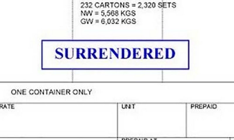Surrendered bill of lading là gì? Sử dụng vận đơn này khi nào ?